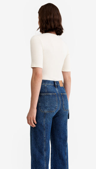 Elbow Sleeve Knit Crewneck