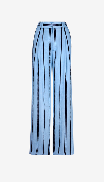 Blue striped pants on a white background