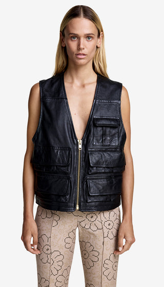 Leather Cargo Vest