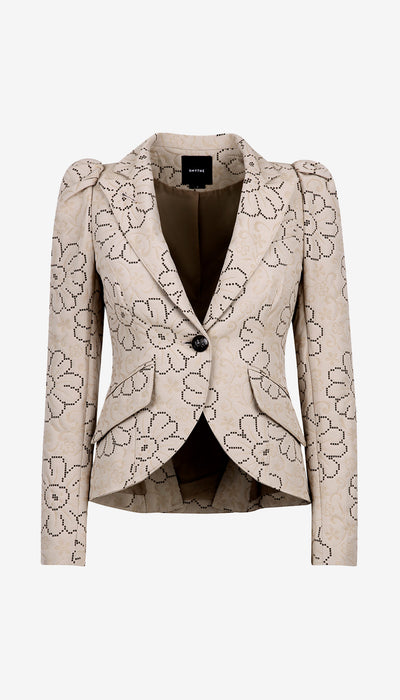 Pouf Sleeve One Button Blazer