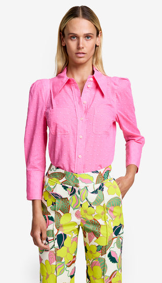 Crop Sleeve Box Pleat Shirt