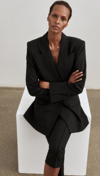 One Button Asymmetrical Blazer