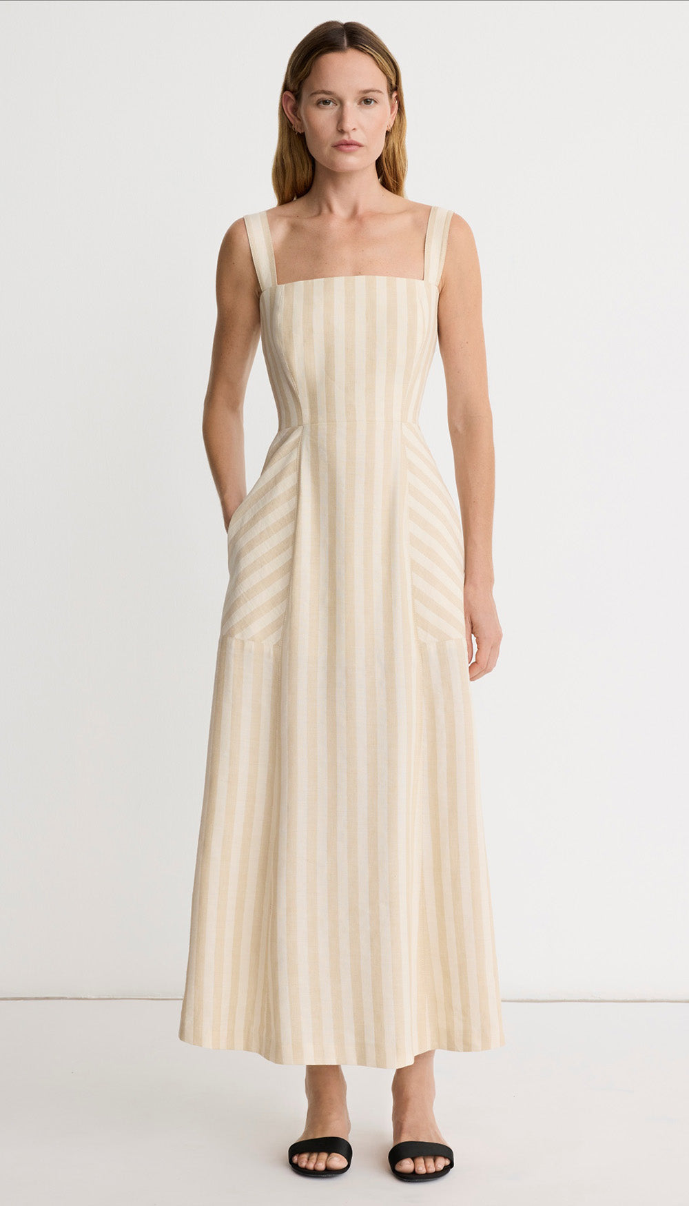 Picnic Dress in Ecru Stripe | SMYTHE Picnic Dress in Ecru Stripe | SMYTHE