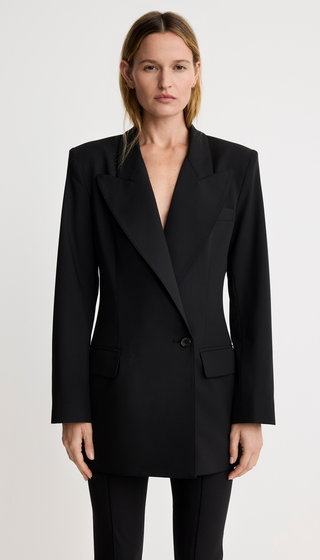 One Button Asymmetrical Blazer