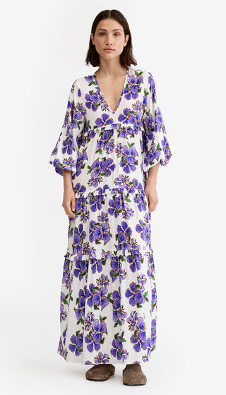 Balloon Sleeve Tiered Dress