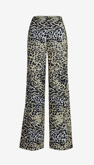 Leopard print pants on a white background