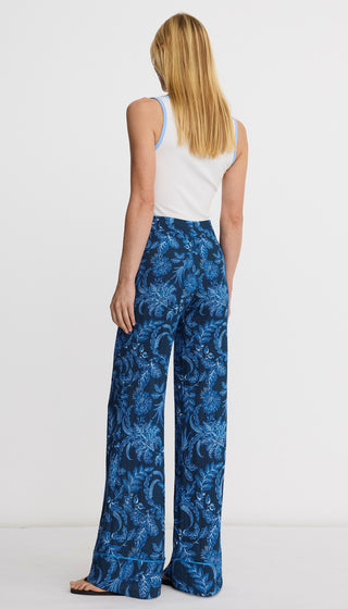 Piped Side Zip Palazzo Pant