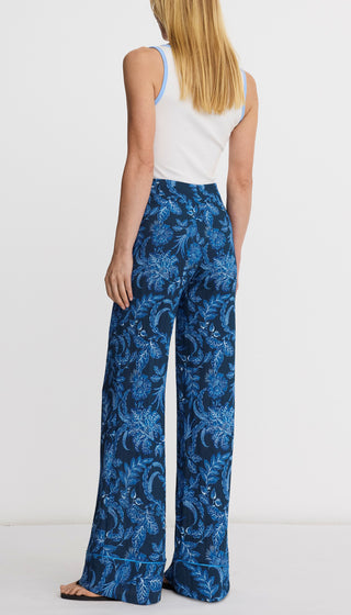 Piped Side Zip Palazzo Pant
