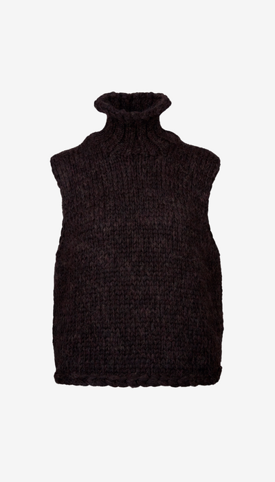Handknit Sleeveless Turtleneck