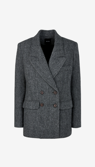 Gray textured blazer on a white background
