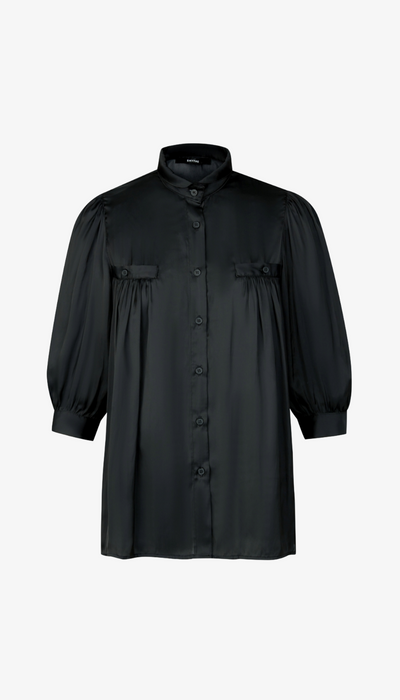 Black long-sleeve shirt on a white background