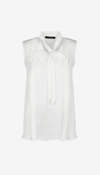 Sleeveless Tie Neck Shell