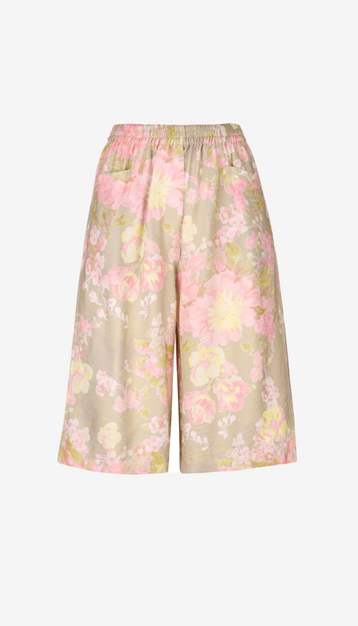 Floral patterned pants on a white background