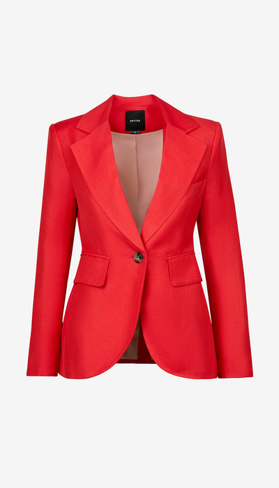 Red blazer on a white background